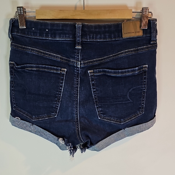 American Eagle next level stretch size 6 high rise Dark Indigo Jean Shorts - Picture 3 of 8